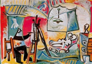 パブロ・ピカソ Painting - アーティストとそのモデル L アーティストと息子モデル V 1963 年キュビスト パブロ・ピカソ
